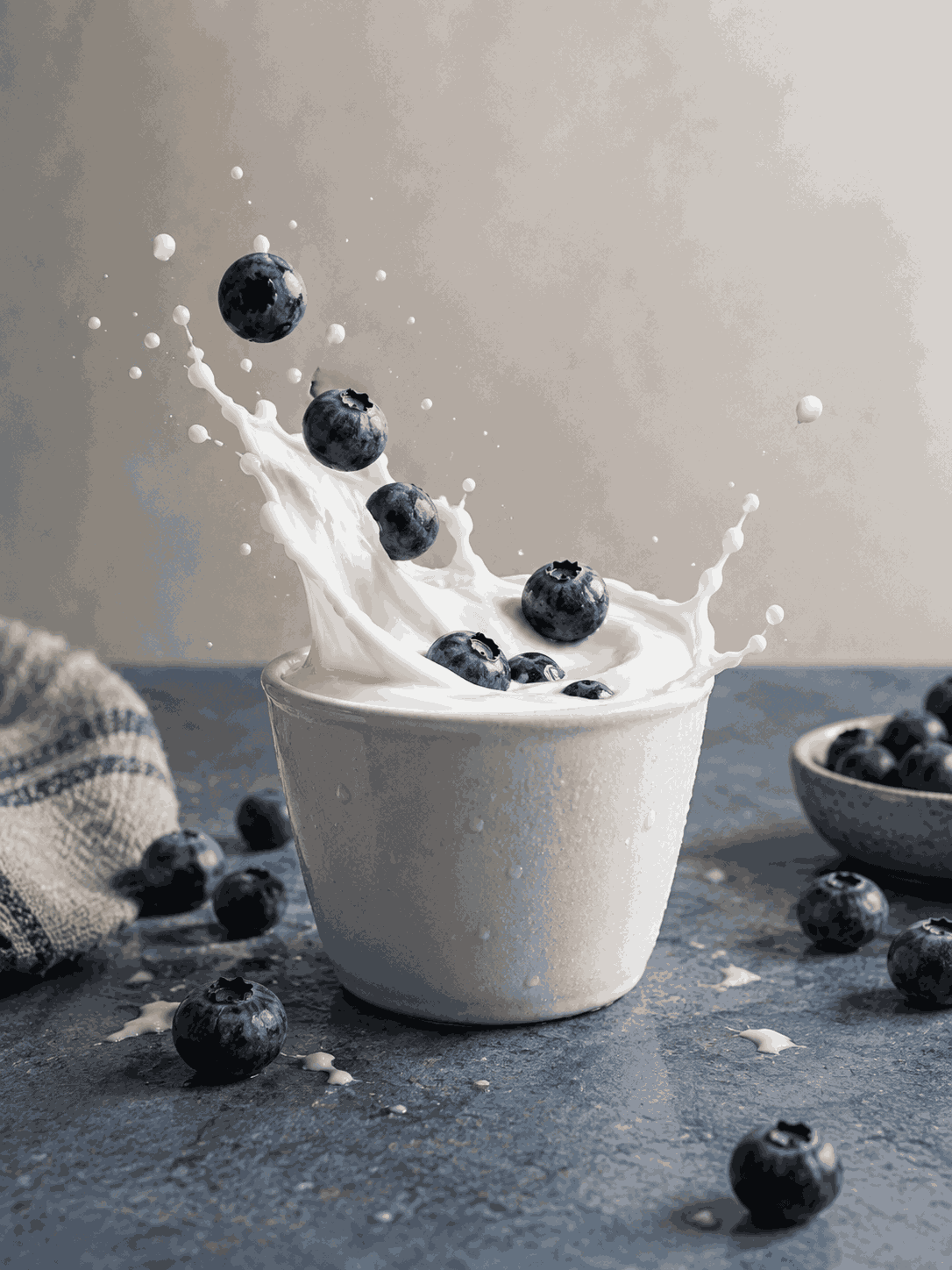 GPT Image 2.5 prompt example for a blueberry yogurt product image