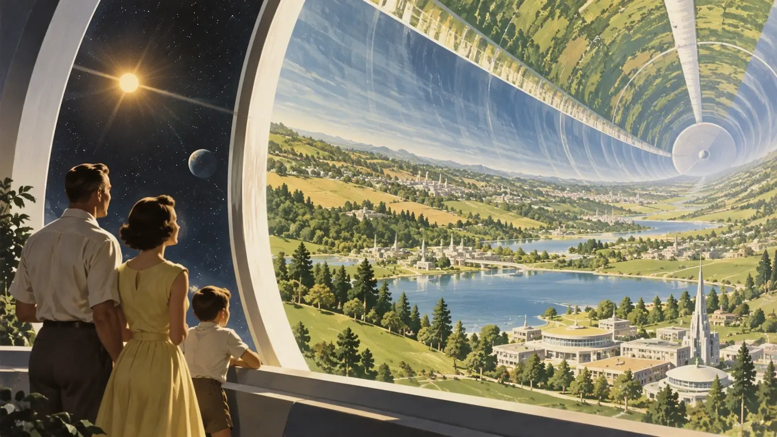 Retro-futurist panoramic environment example